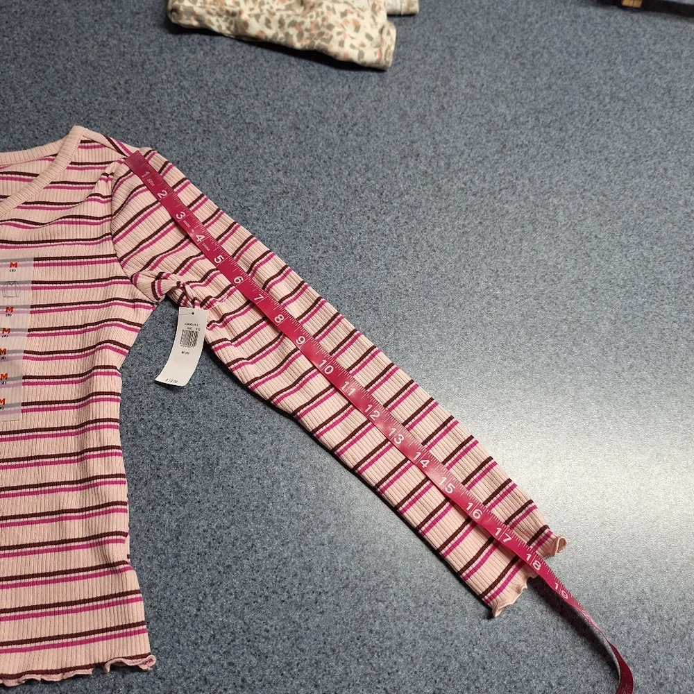 Old Navy Long Sleeved Henley & Leopard Print Shirt Bundle Size 8/M, NWT